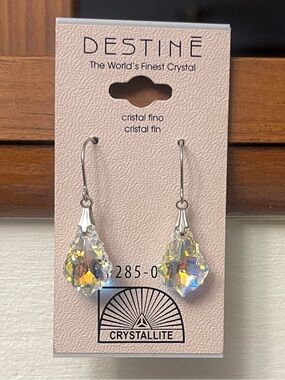 Destine Dangle Crystal Earrings Brand New